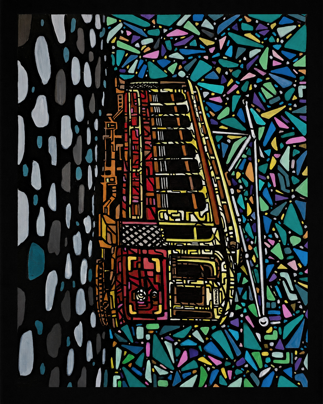 Ecos sobre Rieles — vitral contemporáneo del estudio Two Eleven (2/11)